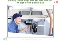 Dịch vụ thông chậu rửa kết hợp khử mùi và diệt khuẩn đường ống