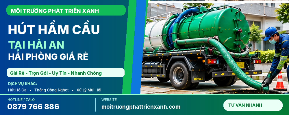 Hút Hầm Cầu Tại Hải An Hải Phòng Giá Rẻ - Thi công hút bùn bằng xe và đường ống chuyên dụng