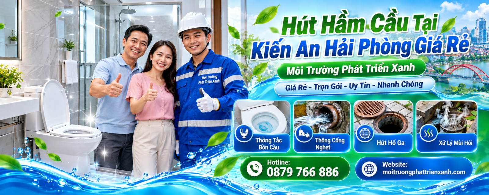 Hút Hầm Cầu Tại Kiến An Hải Phòng Giá Rẻ - Kiểm tra và vệ sinh công trình sau khi hoàn thành hút hầm cầu