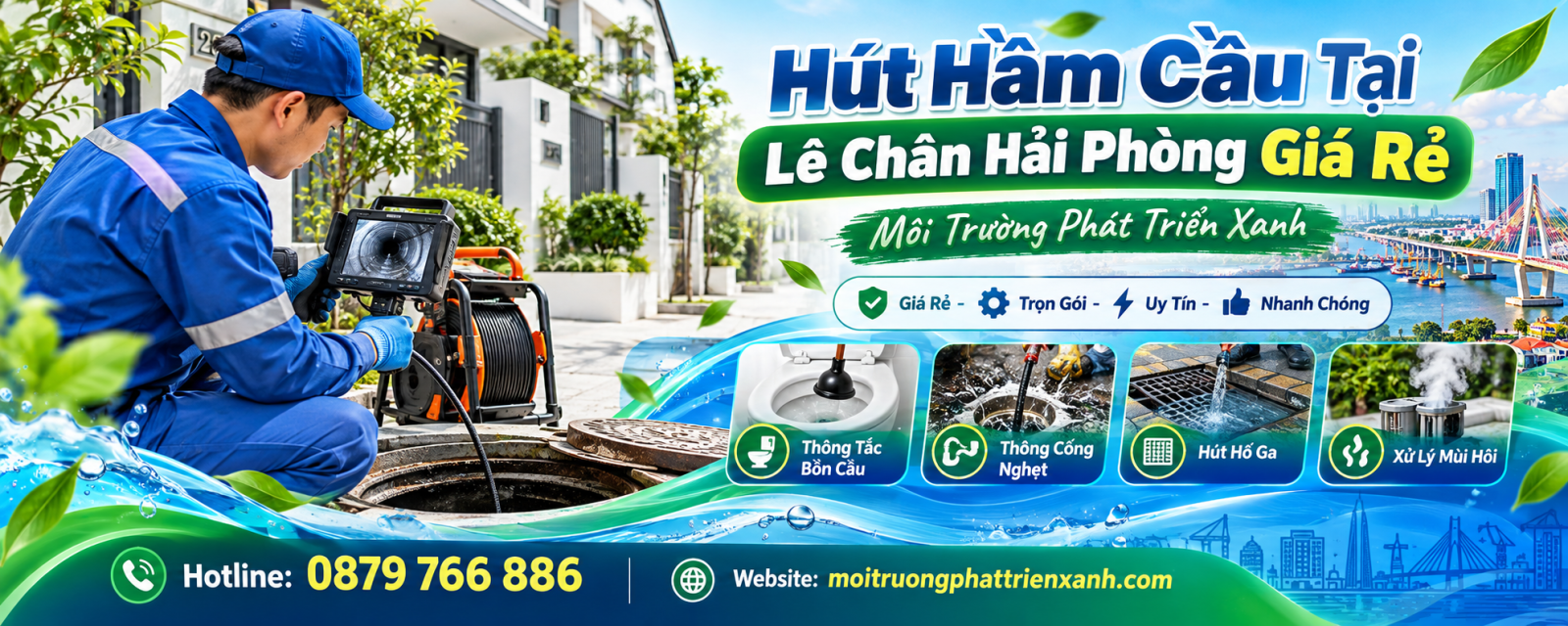Hút Hầm Cầu Tại Lê Chân Hải Phòng Giá Rẻ - Khảo sát hầm cầu và kiểm tra tình trạng bể tự hoại