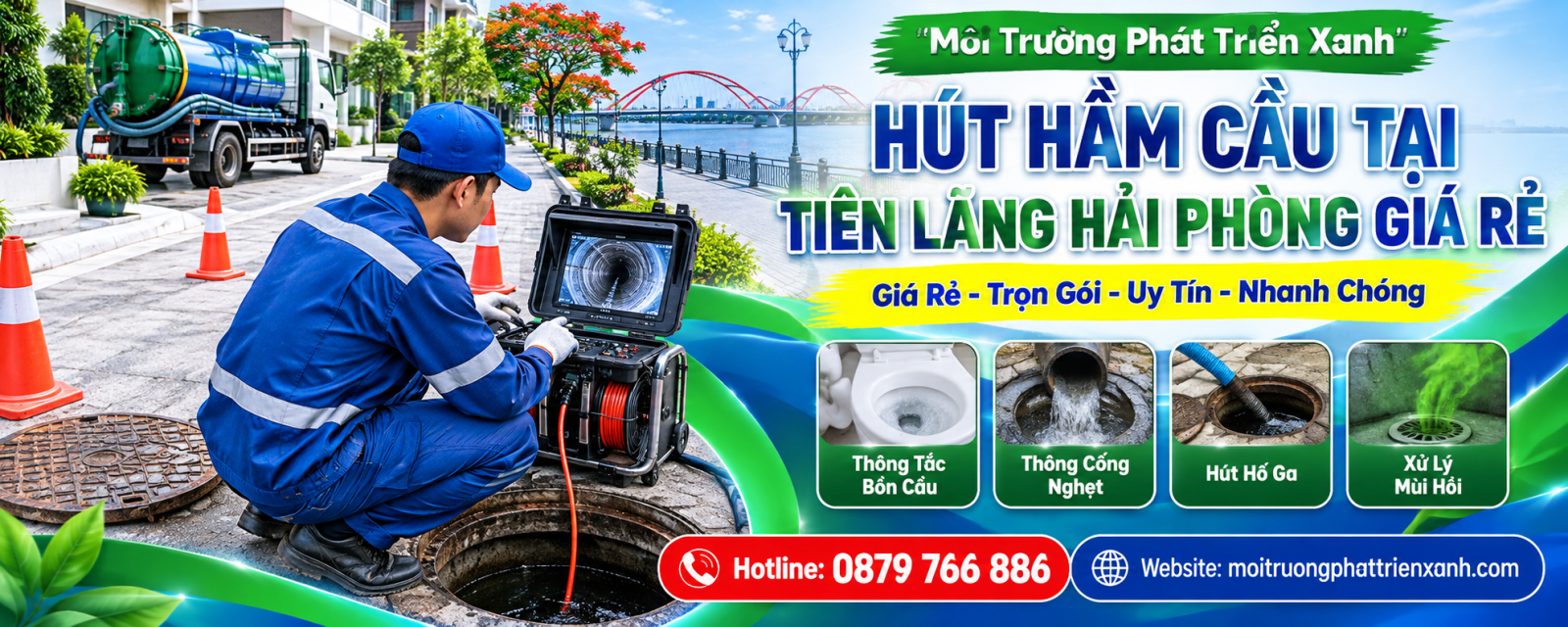 Hút Hầm Cầu Tại Tiên Lãng Hải Phòng Giá Rẻ - Khảo sát bể tự hoại và kiểm tra tình trạng hầm cầu tại nhà dân