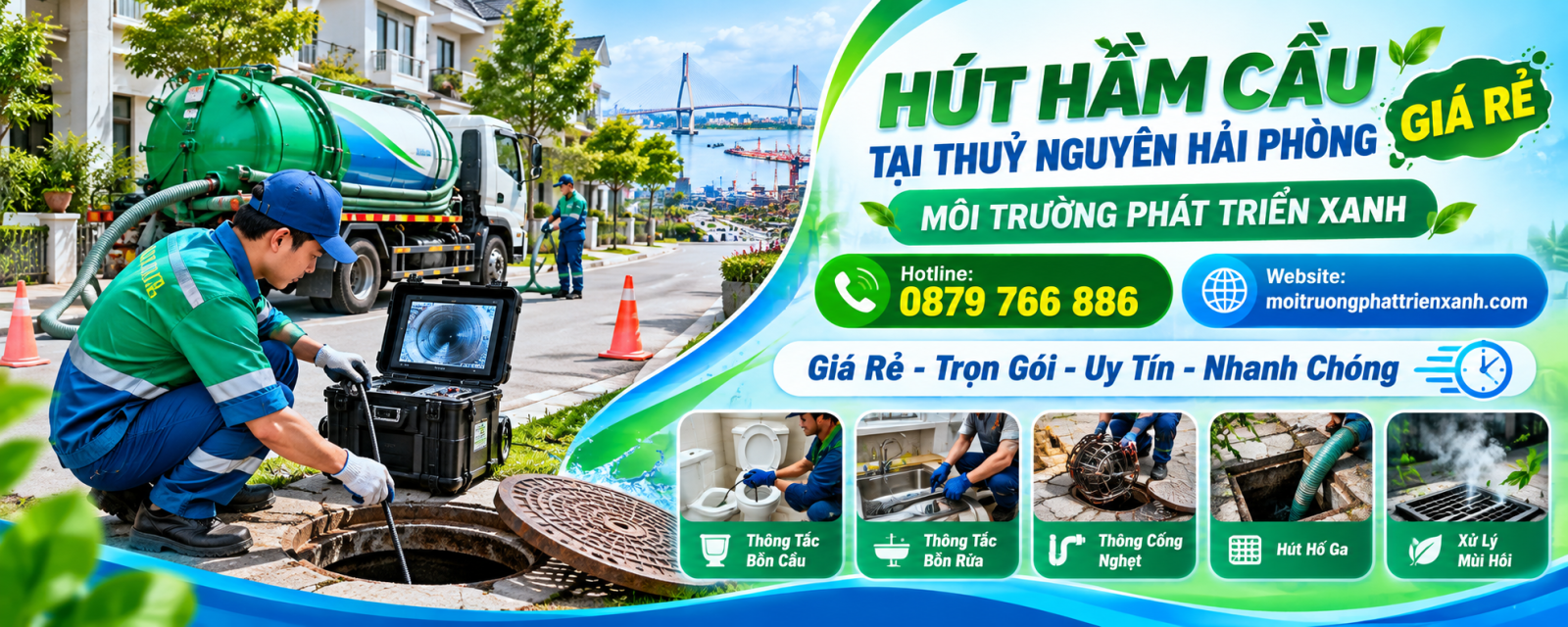 Hút Hầm Cầu Tại Thuỷ Nguyên Hải Phòng Giá Rẻ - Khảo sát hệ thống tự hoại tại nhà phố và khu dân cư