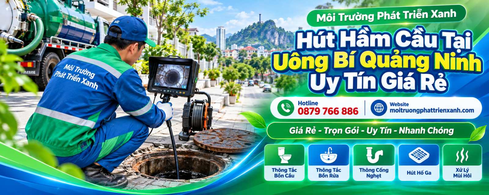 Hút Hầm Cầu Tại Uông Bí Quảng Ninh Uy Tín Giá Rẻ - Khảo sát hiện trạng bể phốt và đường ống thoát nước