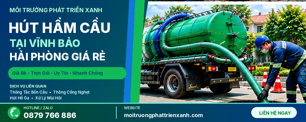 Hút Hầm Cầu Tại Vĩnh Bảo Hải Phòng Giá Rẻ - Minh họa xe hút hầm cầu và hệ thống đường ống thu gom bùn thải