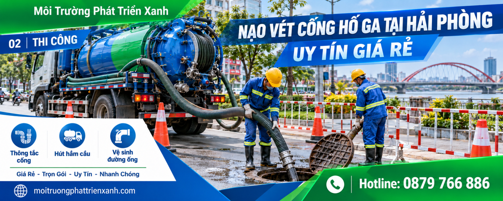 Nạo Vét Cống Hố Ga Tại Hải Phòng Uy Tín Giá Rẻ bằng thiết bị chuyên dụng an toàn và sạch sẽ