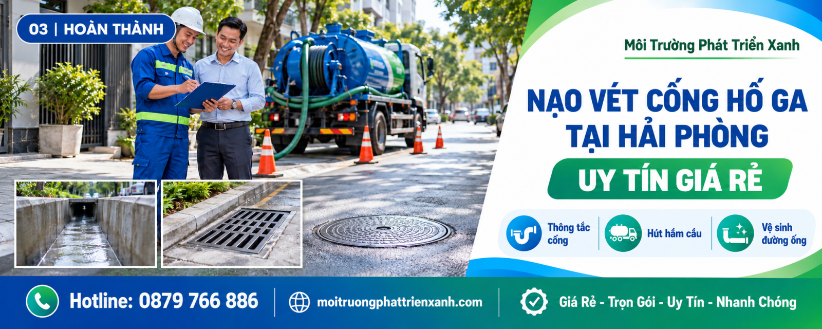 Kết quả Nạo Vét Cống Hố Ga Tại Hải Phòng Uy Tín Giá Rẻ giúp khu vực sạch sẽ và thông thoáng hơn