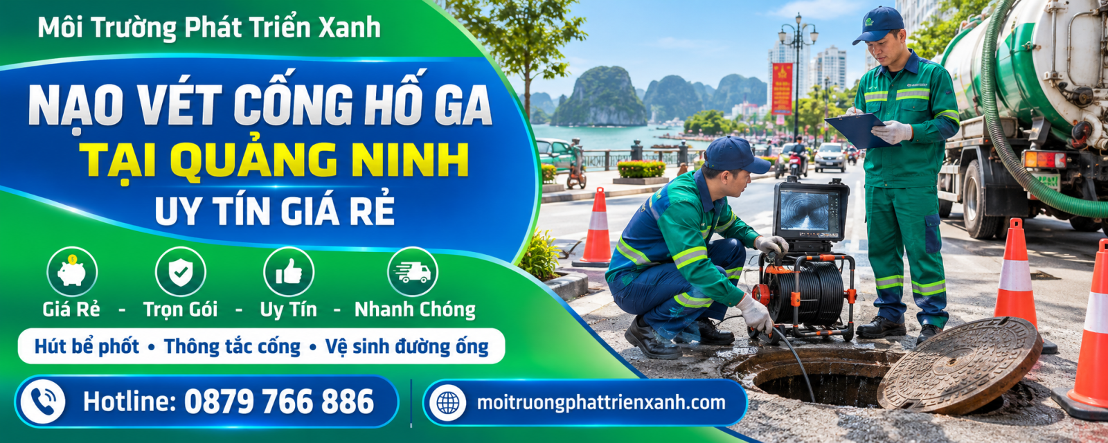 Nạo vét cống hố ga tại Quảng Ninh uy tín giá rẻ - khảo sát bùn lắng và kiểm tra đường thoát nước