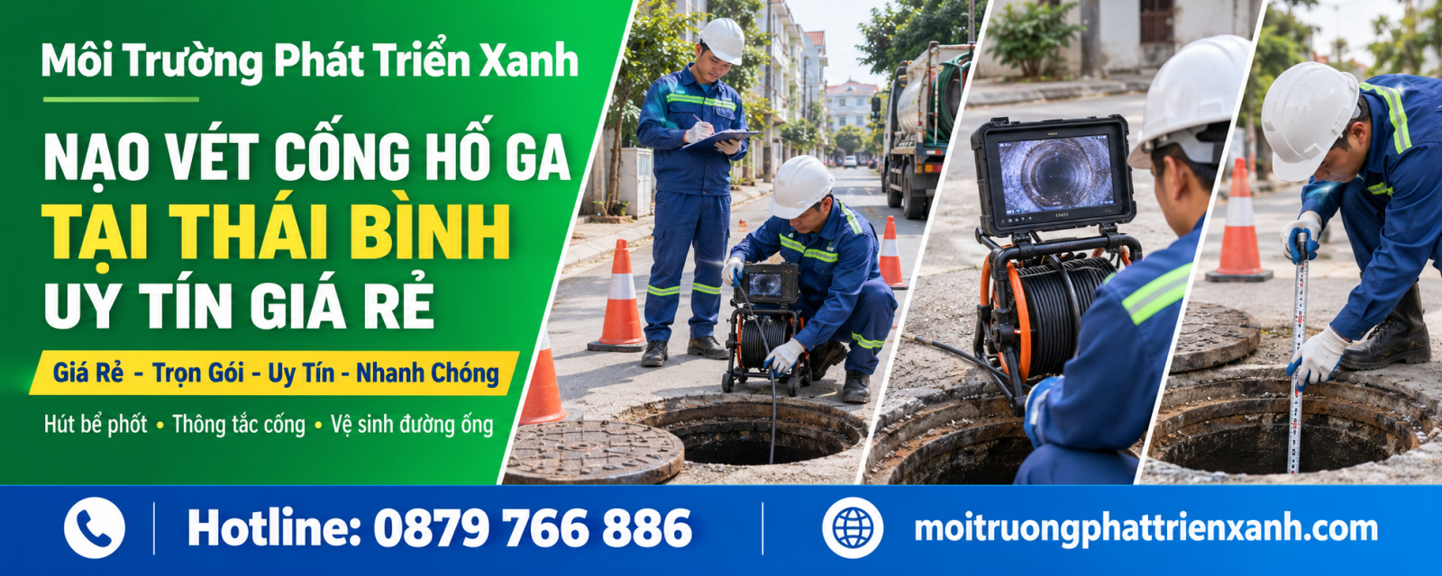 Nạo vét cống hố ga tại Thái Bình uy tín giá rẻ - khảo sát hiện trạng hố ga và đường thoát nước