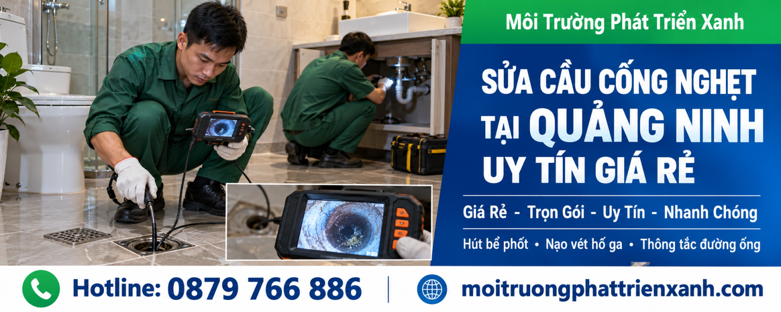 Sửa cầu cống nghẹt tại Quảng Ninh uy tín giá rẻ - khảo sát bồn cầu và hệ thống thoát nước