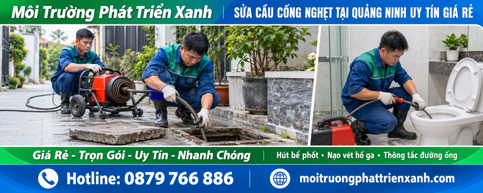 Sửa cầu cống nghẹt tại Quảng Ninh uy tín giá rẻ - xử lý tắc nghẽn và sửa đường ống thoát nước