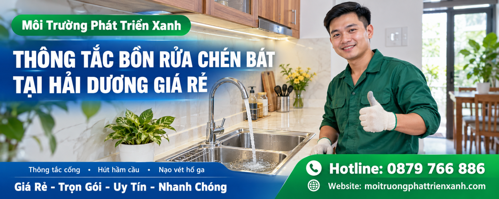 Thông Tắc Bồn Rửa Chén Bát Tại Hải Dương Giá Rẻ – kiểm tra thoát nước và vệ sinh sau thi công