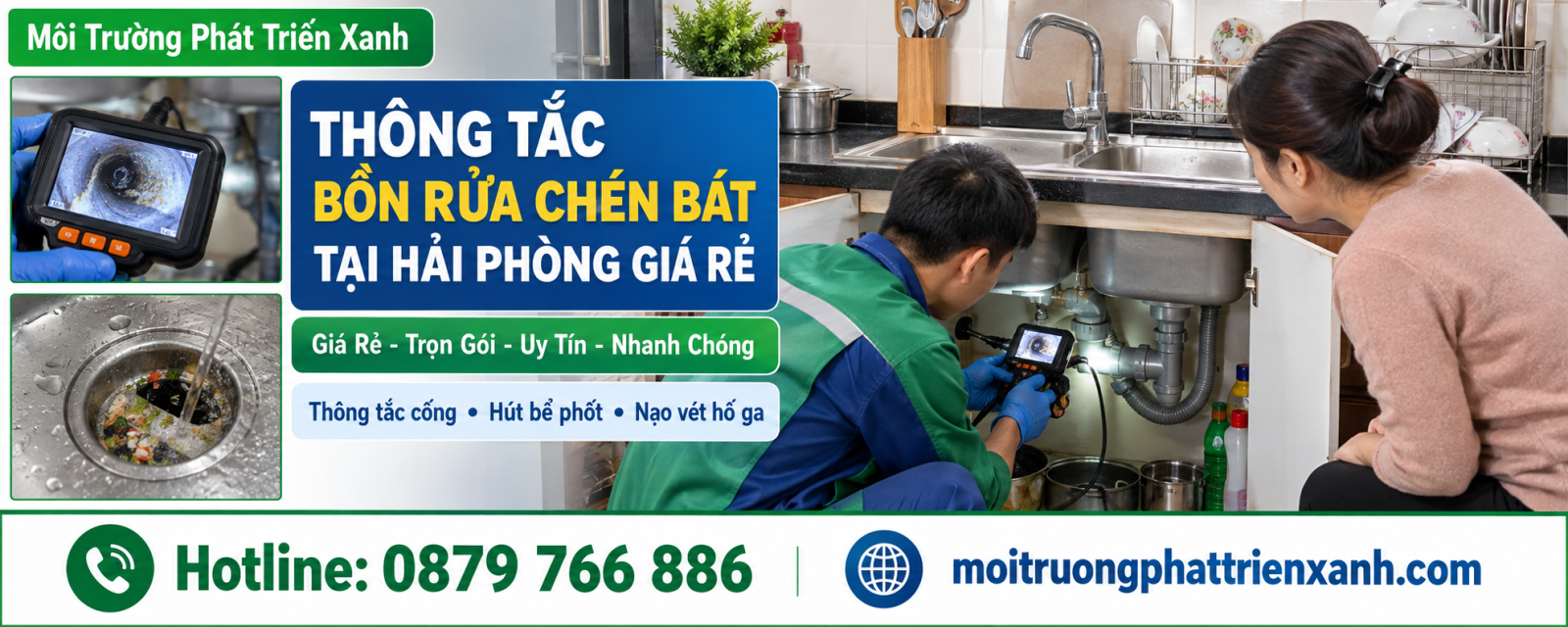 Thông Tắc Bồn Rửa Chén Bát Tại Hải Phòng Giá Rẻ - khảo sát chậu rửa và đường ống dưới tủ bếp