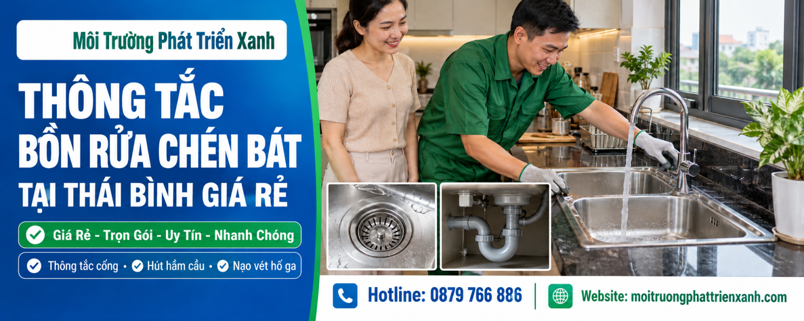 Thông Tắc Bồn Rửa Chén Bát Tại Thái Bình Giá Rẻ - kiểm tra thoát nước và vệ sinh bồn sau xử lý